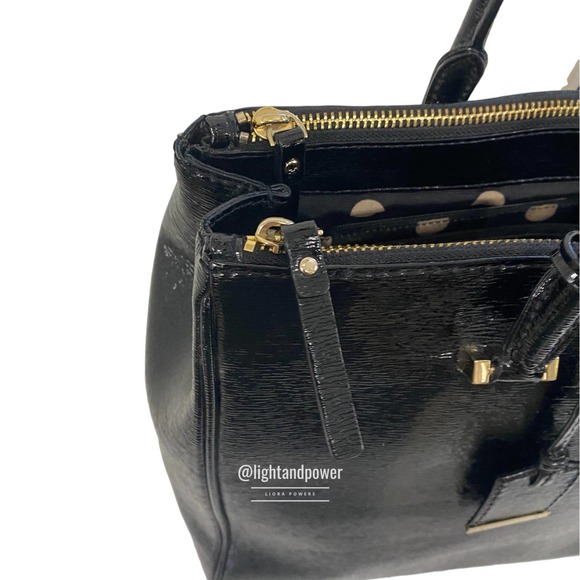 Kate Spade Black Tri-Compartment Patent Tote EUC - Picture 7 of 16